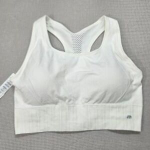 Marika White Seamless Racerback Sports Bra 2X Plus Size Workout Activewear